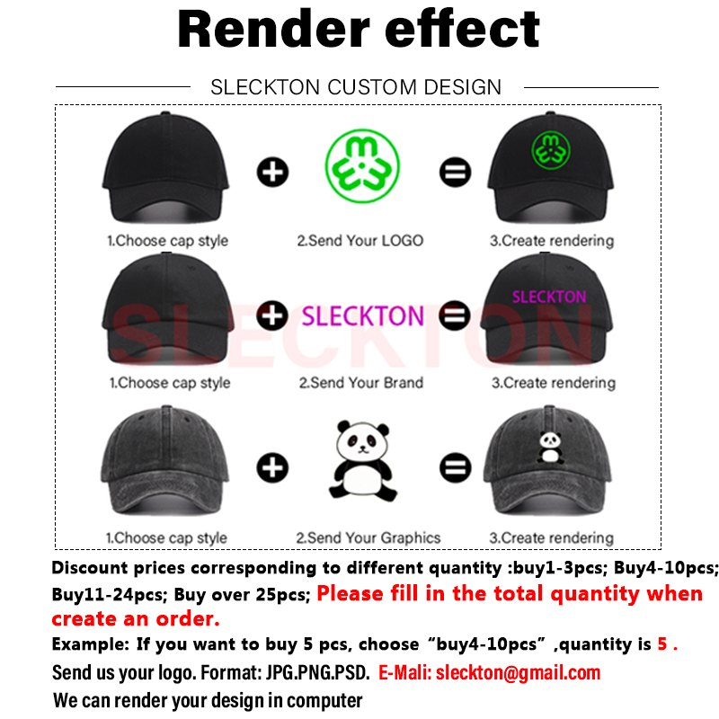 SLECKTON Custom Baseball Cap F - огляд і ціна Embroidery Design Logo
