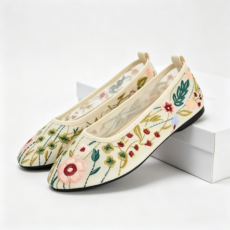 Round Toe Mesh Ballet Flats Sh - огляд і ціна Embroidery Meaning