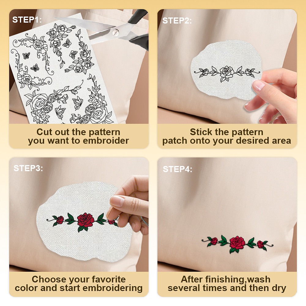 38Pcs Rose Lace 4 Sheets Water - огляд і ціна Embroidery Rose