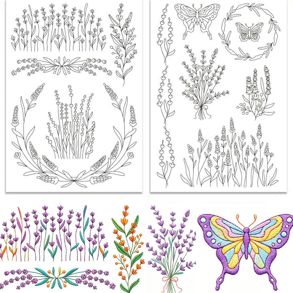 Lavender Flower Butterfly Wate - огляд і ціна Embroidery Meaning