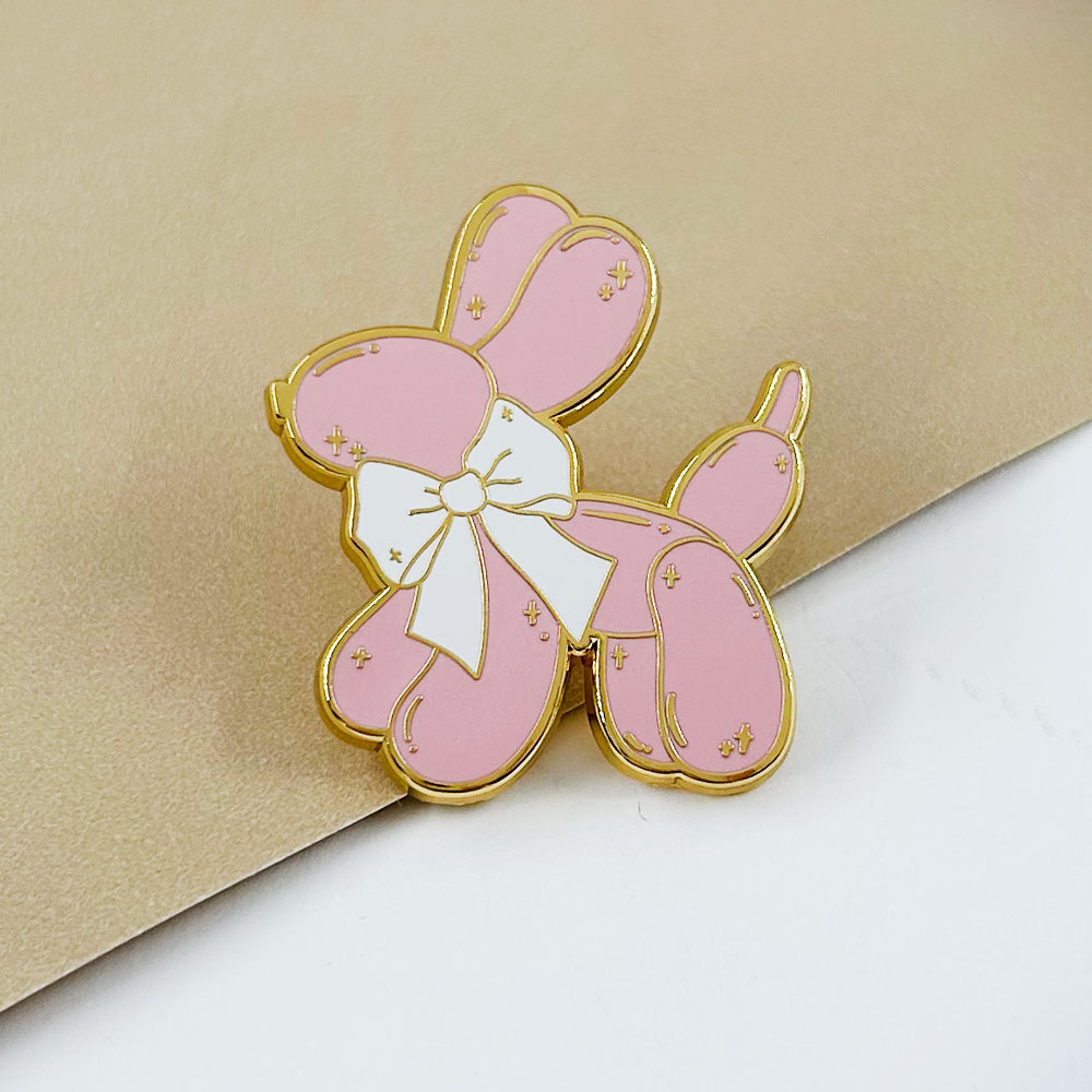 Pink Balloon Dog Enamel Pin Cu - огляд і ціна Embroidery Bali